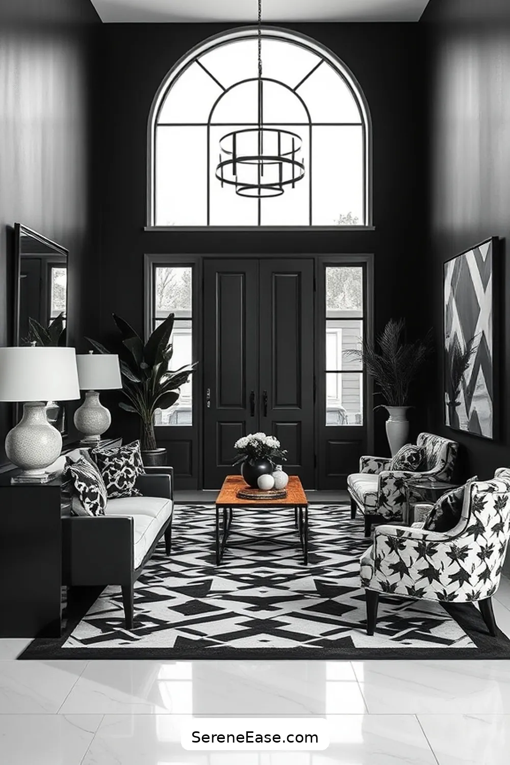 16 Ways to Style a Black and White Mid-Century Modern Entryway 12 Select Functional yet Stylish Furniture for 16 Ways to Style a Black and White Mid-Century Modern Entryway