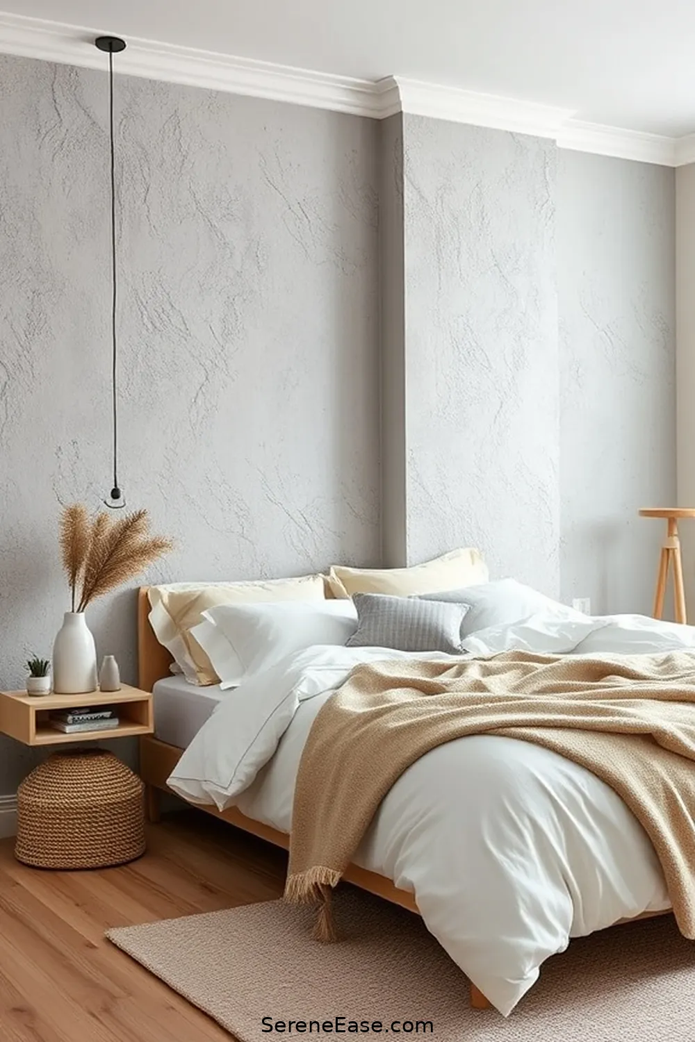 16 Ways to Use Neutral Tones in a Scandinavian Style Bedroom 9 Create a Feature Wall for 16 Ways to Use Neutral Tones in a Scandinavian Style Bedroom