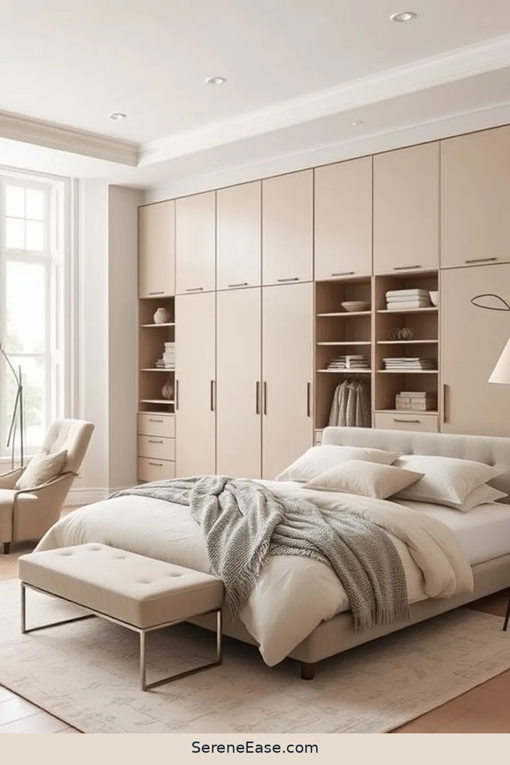 16 Ways to Use Neutral Tones in a Scandinavian Style Bedroom 11 Invest in Functional Storage Solutions for 16 Ways to Use Neutral Tones in a Scandinavian Style Bedroom