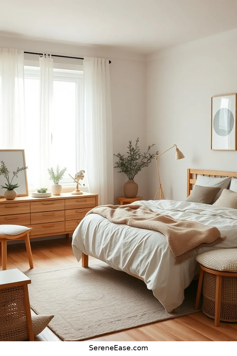 16 Ways to Use Neutral Tones in a Scandinavian Style Bedroom 4 Utilize Light Wood Furniture for 16 Ways to Use Neutral Tones in a Scandinavian Style Bedroom