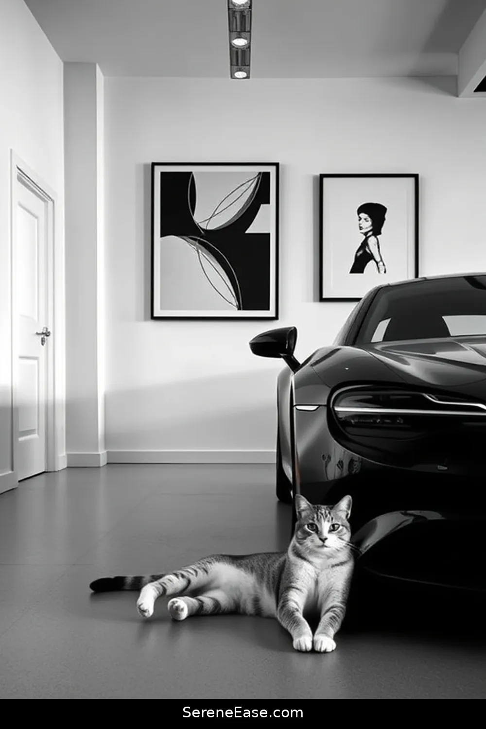 17 Essential Tips for a Black and White Minimalist Style Garage 14 Choose Simple Artwork for 17 Essential Tips for a Black and White Minimalist Style Garage