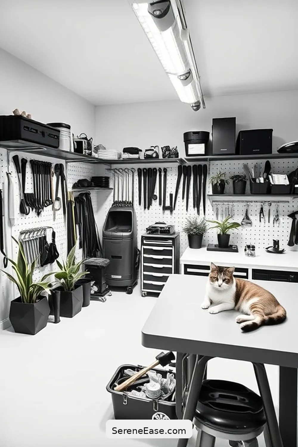 17 Essential Tips for a Black and White Minimalist Style Garage 16 Create Defined Zones for 17 Essential Tips for a Black and White Minimalist Style Garage