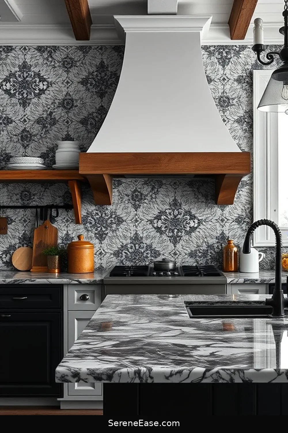 17 Stunning Black and White Rustic Style Kitchen Ideas 17 Elegant Backsplashes in Monochrome for 17 Stunning Black and White Rustic Style Kitchen Ideas