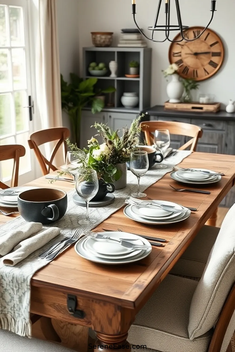17 Stunning Black and White Rustic Style Kitchen Ideas 18 Inviting Farmhouse Tablescape in Black and White for 17 Stunning Black and White Rustic Style Kitchen Ideas