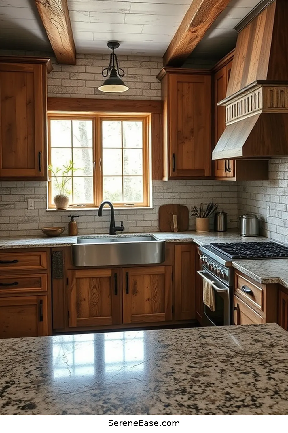17 Stunning Black and White Rustic Style Kitchen Ideas 14 Mixing Materials: Wood, Metal, and Stone for 17 Stunning Black and White Rustic Style Kitchen Ideas