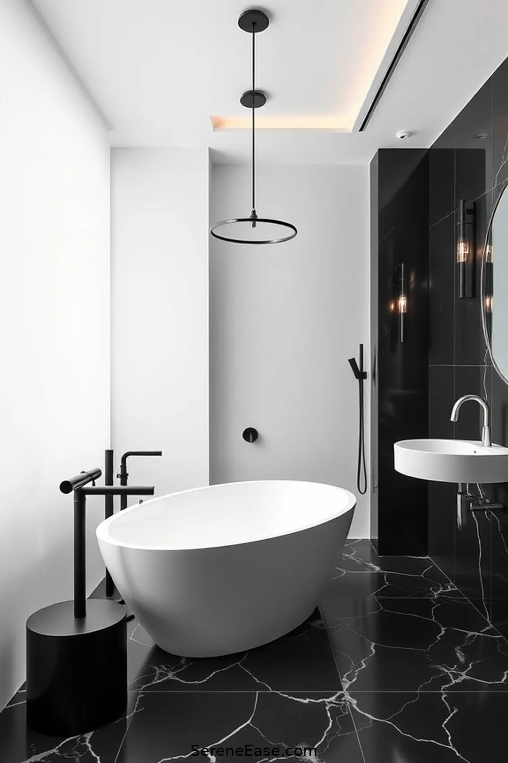 17 Stunning Ideas for a Black and White Minimalist Bathroom Style 5 Elegant Black Accents for 17 Stunning Ideas for a Black and White Minimalist Bathroom Style