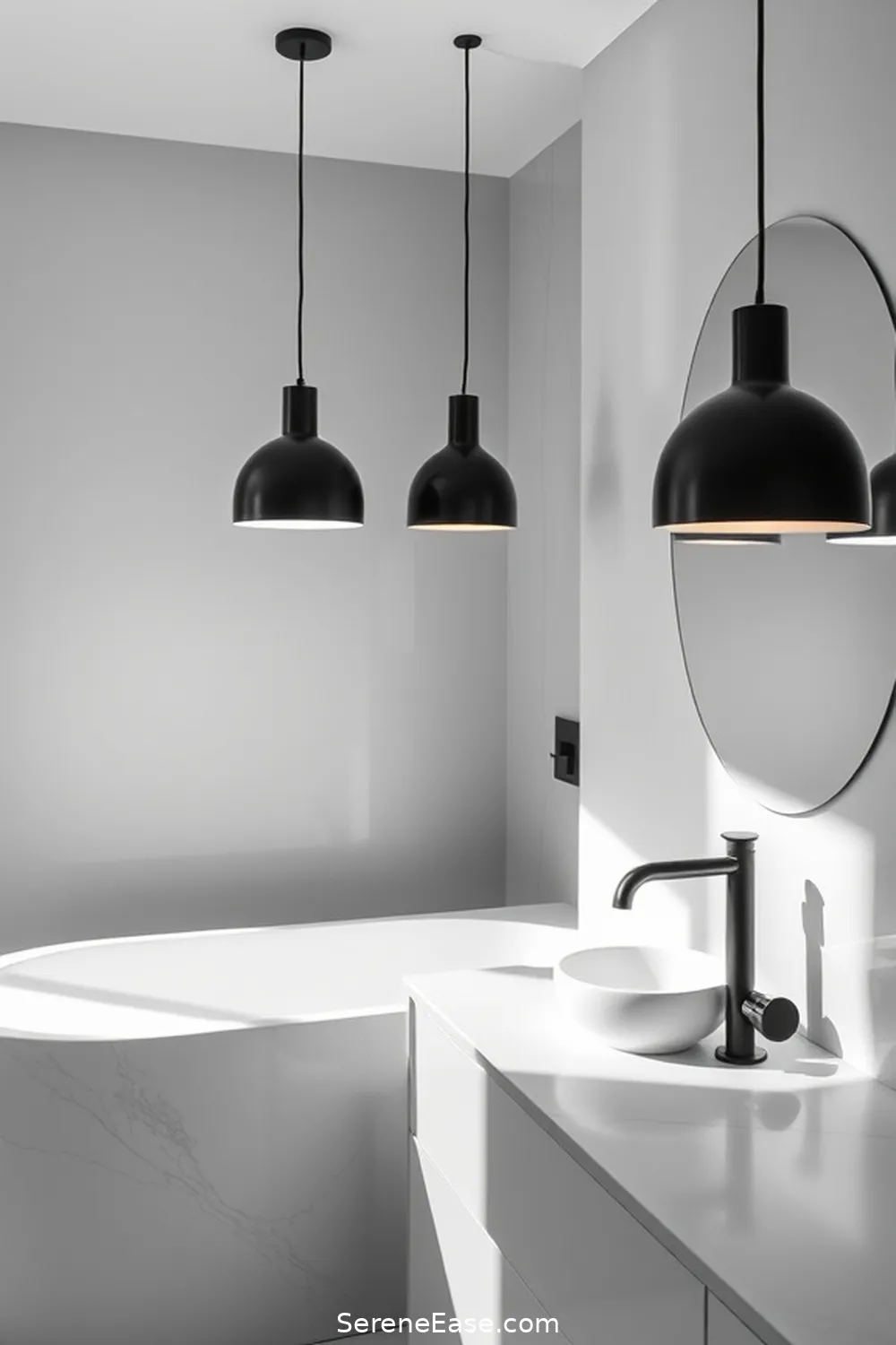 17 Stunning Ideas for a Black and White Minimalist Bathroom Style 12 Minimalist Lighting Solutions for 17 Stunning Ideas for a Black and White Minimalist Bathroom Style