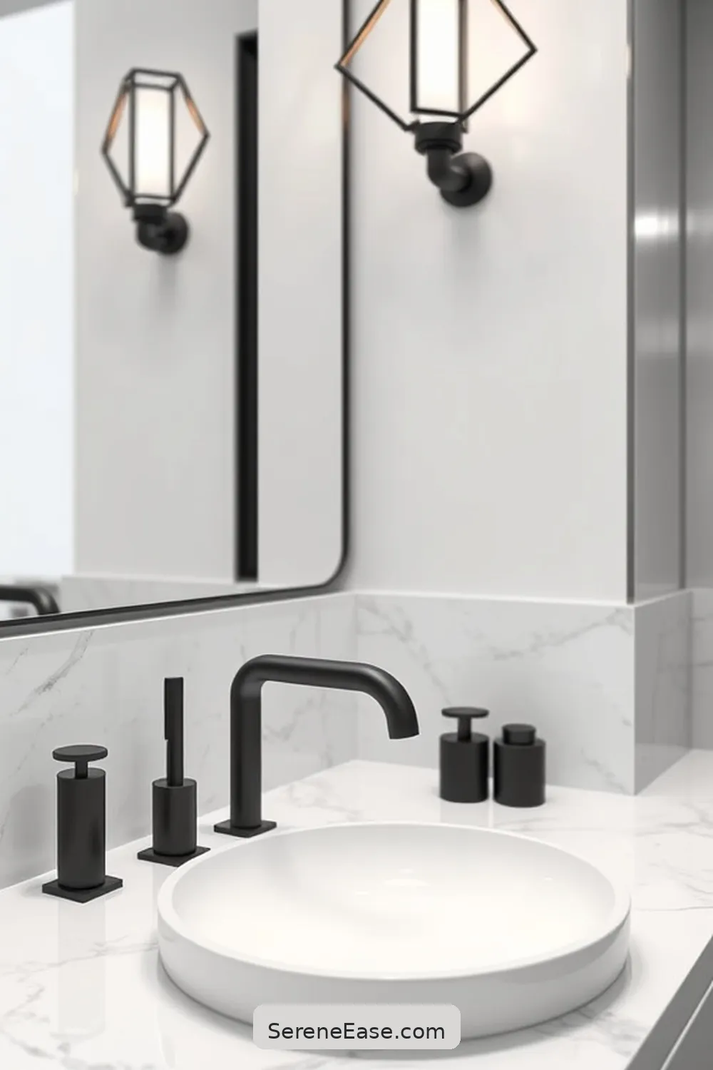 17 Stunning Ideas for a Black and White Minimalist Bathroom Style 2 Sleek Monochrome Fixtures for 17 Stunning Ideas for a Black and White Minimalist Bathroom Style