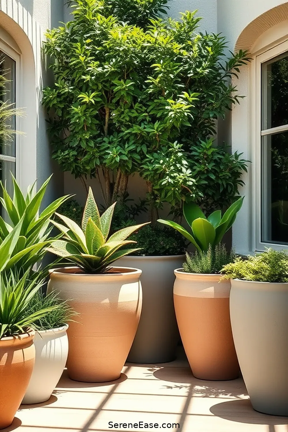 17 Ways to Achieve Monochromatic Bohemian Style for Your Outdoor Patio 15 Choose Monochromatic Planters for 17 Ways to Achieve Monochromatic Bohemian Style for Your Outdoor Patio