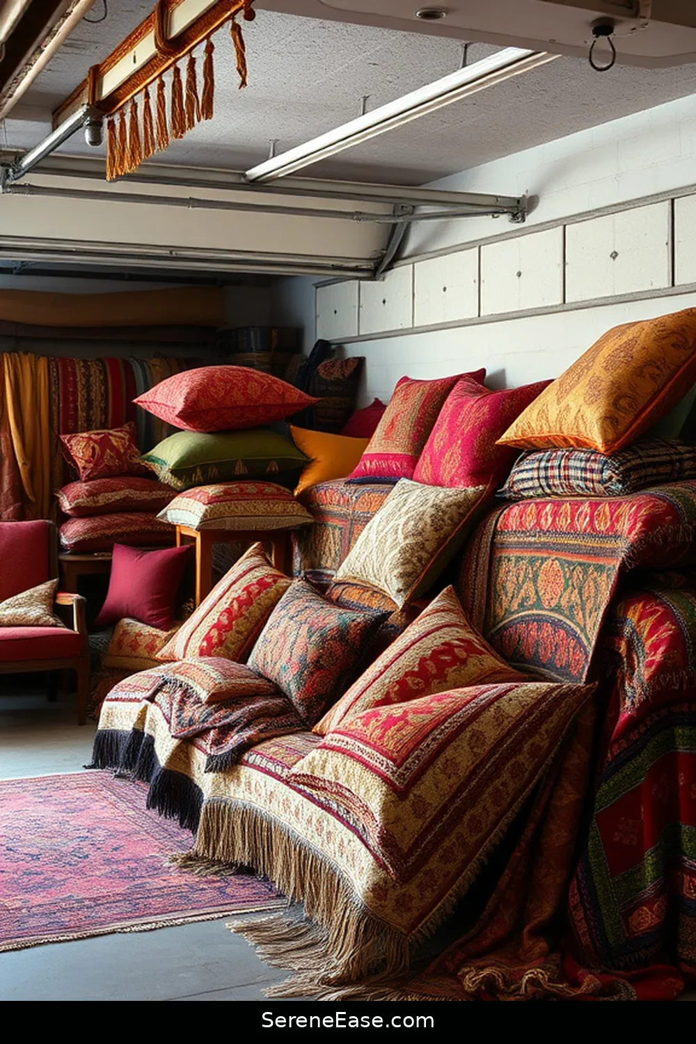 17 Ways to Achieve Monochromatic Bohemian Style in Your Garage 10 Mix Patterns With Textiles for 17 Ways to Achieve Monochromatic Bohemian Style in Your Garage