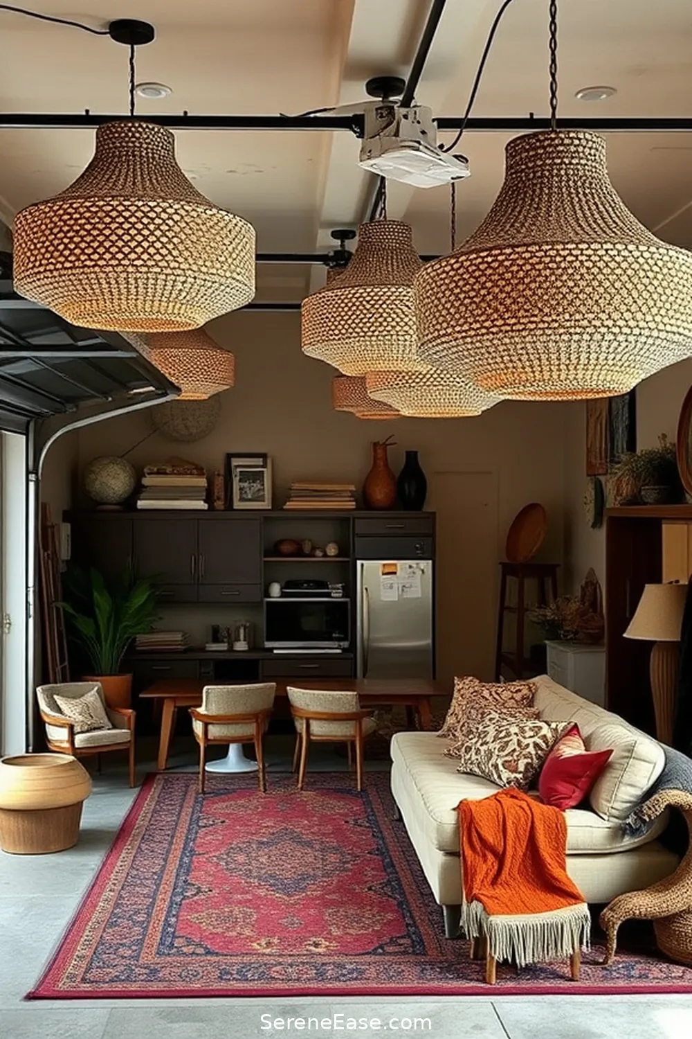 17 Ways to Achieve Monochromatic Bohemian Style in Your Garage 5 Use Statement Lighting Fixtures for 17 Ways to Achieve Monochromatic Bohemian Style in Your Garage