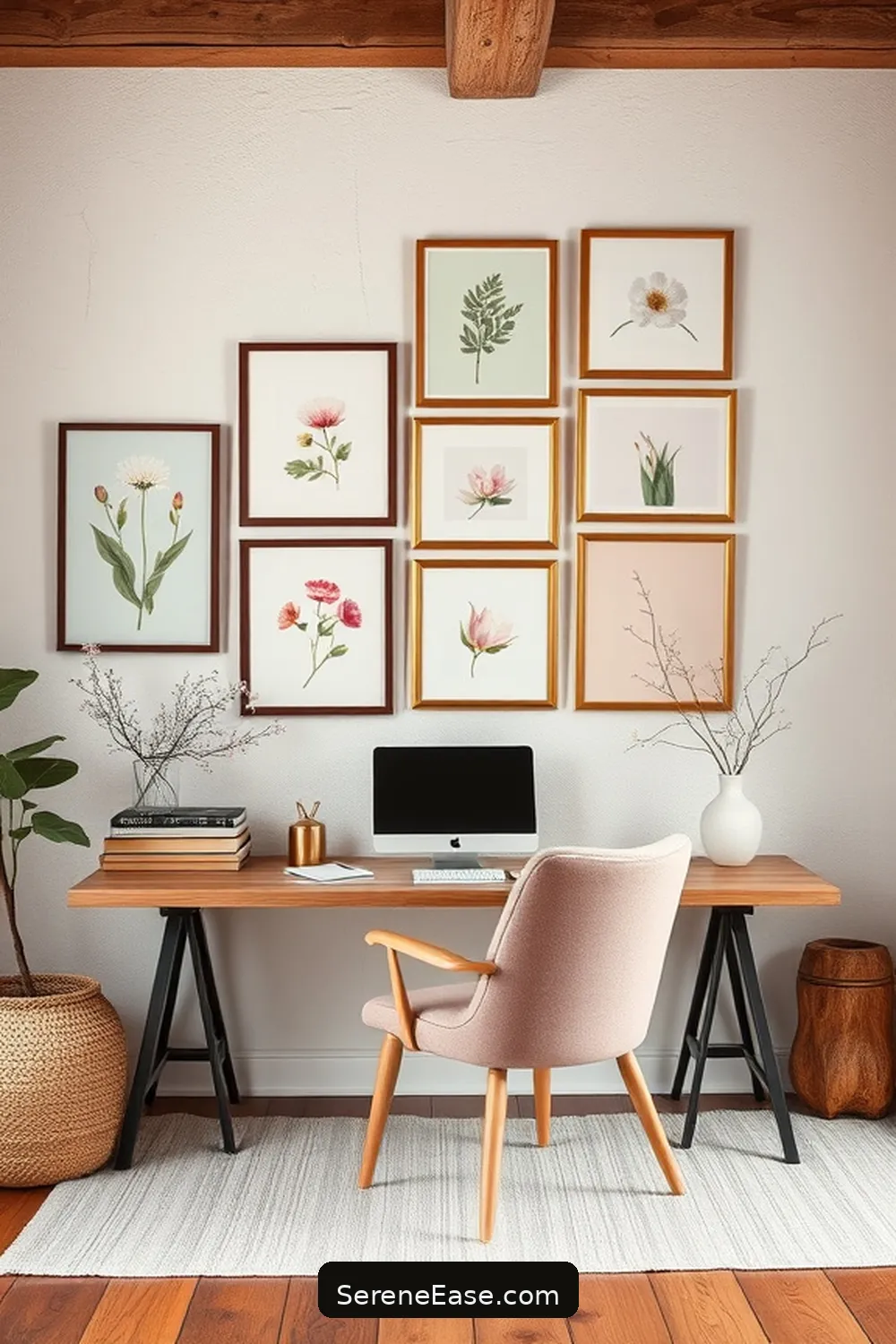 17 Ways to Blend Pastels in Your Rustic Home Office Style 5 Create a Pastel Gallery Wall for 17 Ways to Blend Pastels in Your Rustic Home Office Style