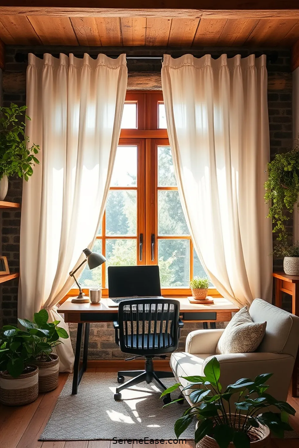 17 Ways to Blend Pastels in Your Rustic Home Office Style 15 Introduce Pastel Window Treatments for 17 Ways to Blend Pastels in Your Rustic Home Office Style