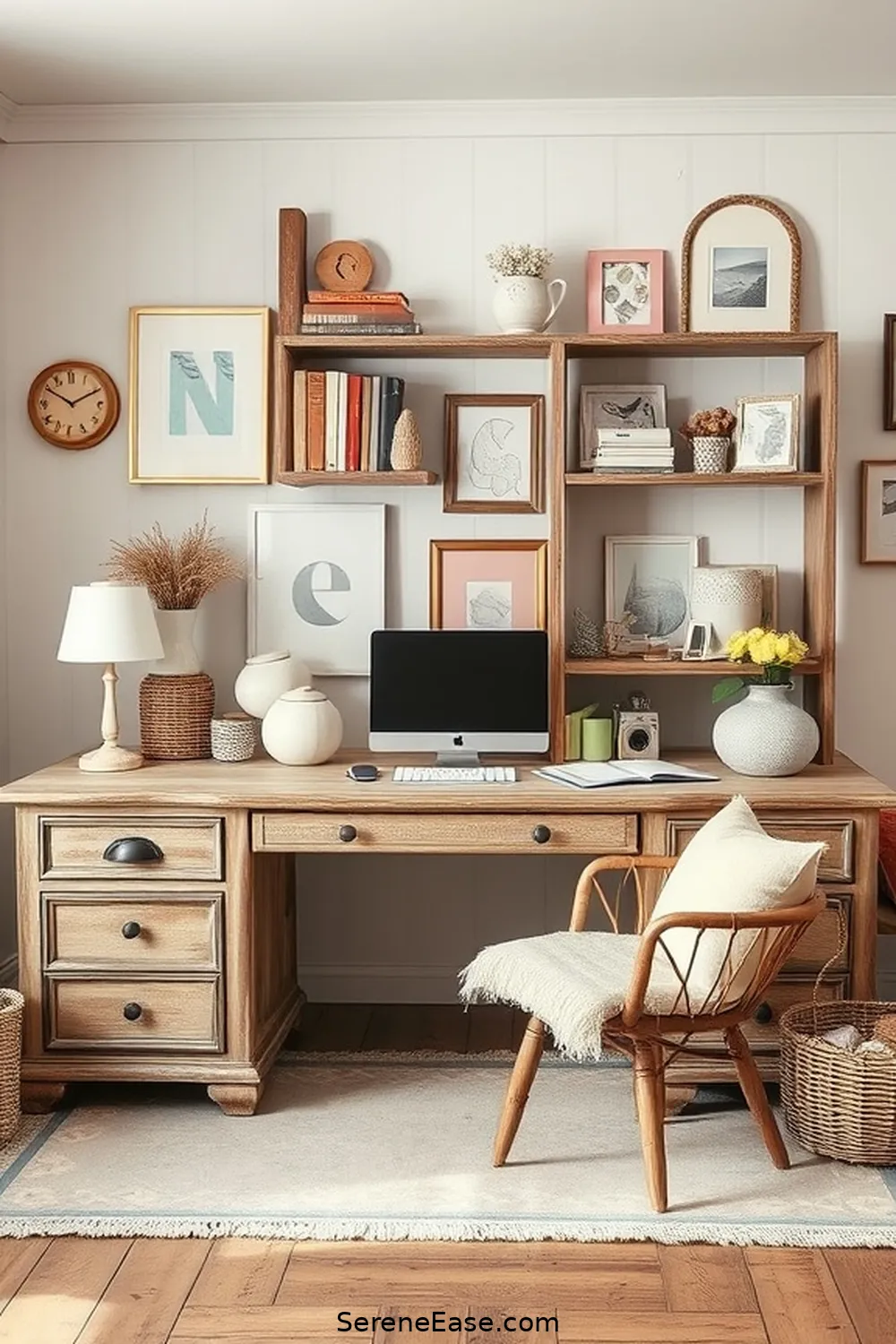 17 Ways to Blend Pastels in Your Rustic Home Office Style 11 Mix Rustic Wood With Pastel Accessories for 17 Ways to Blend Pastels in Your Rustic Home Office Style