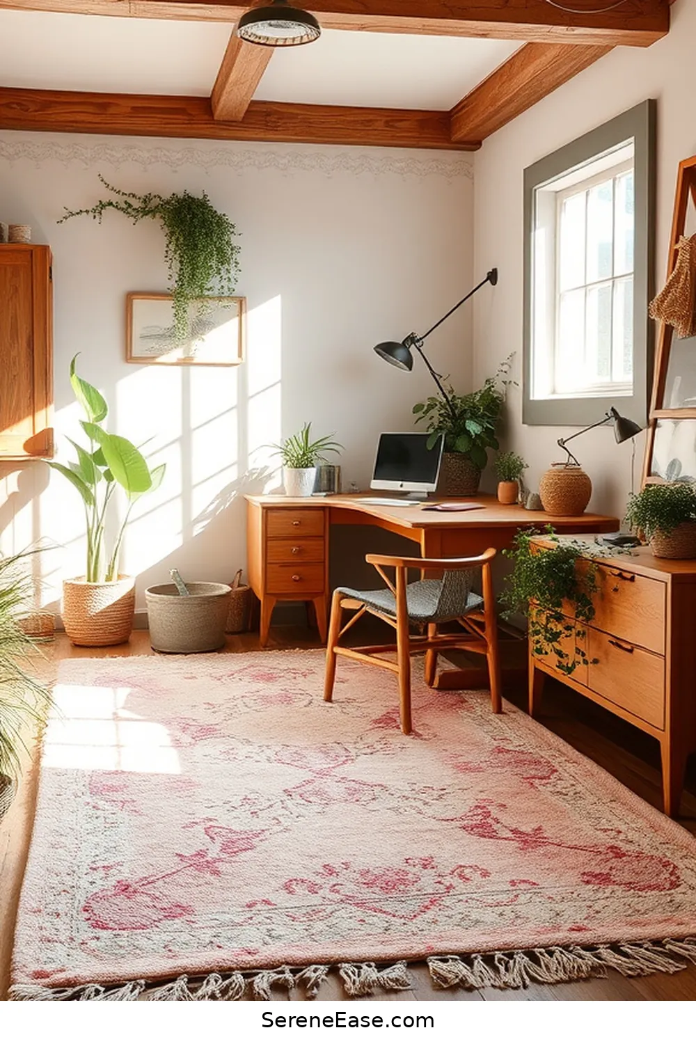 17 Ways to Blend Pastels in Your Rustic Home Office Style 14 Use Pastel Rugs for 17 Ways to Blend Pastels in Your Rustic Home Office Style