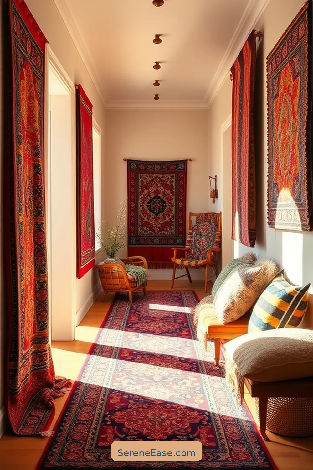17 Ways to Create Bold and Bright Bohemian Style in Your Hallway 3 Layer With Textiles for 17 Ways to Create Bold and Bright Bohemian Style in Your Hallway
