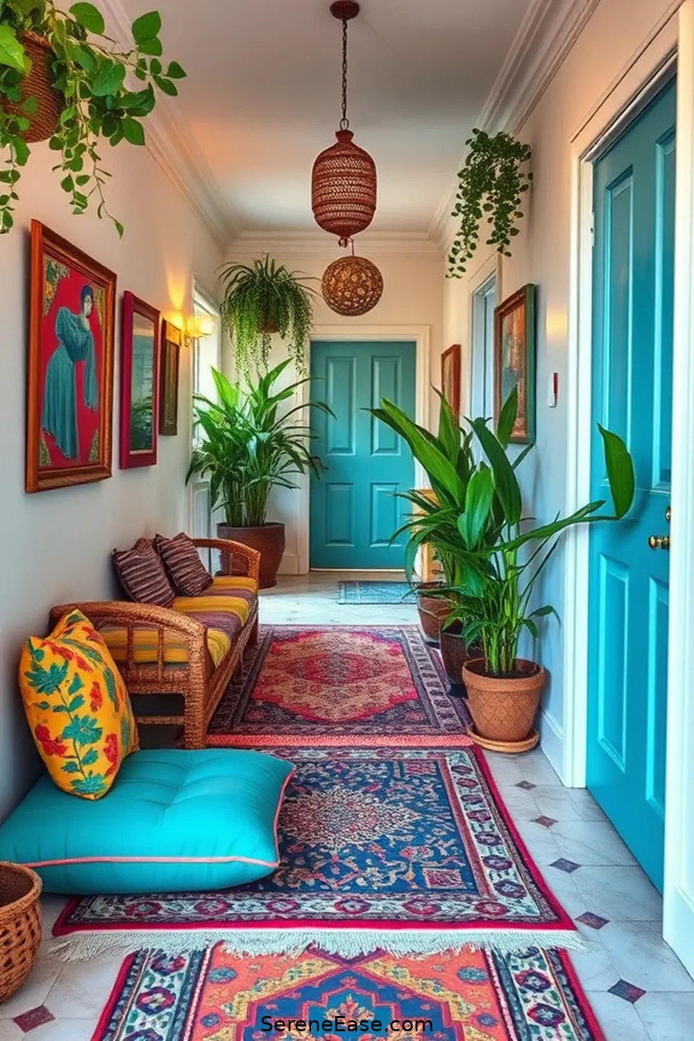 17 Ways to Create Bold and Bright Bohemian Style in Your Hallway 9 Mix and Match Furniture for 17 Ways to Create Bold and Bright Bohemian Style in Your Hallway