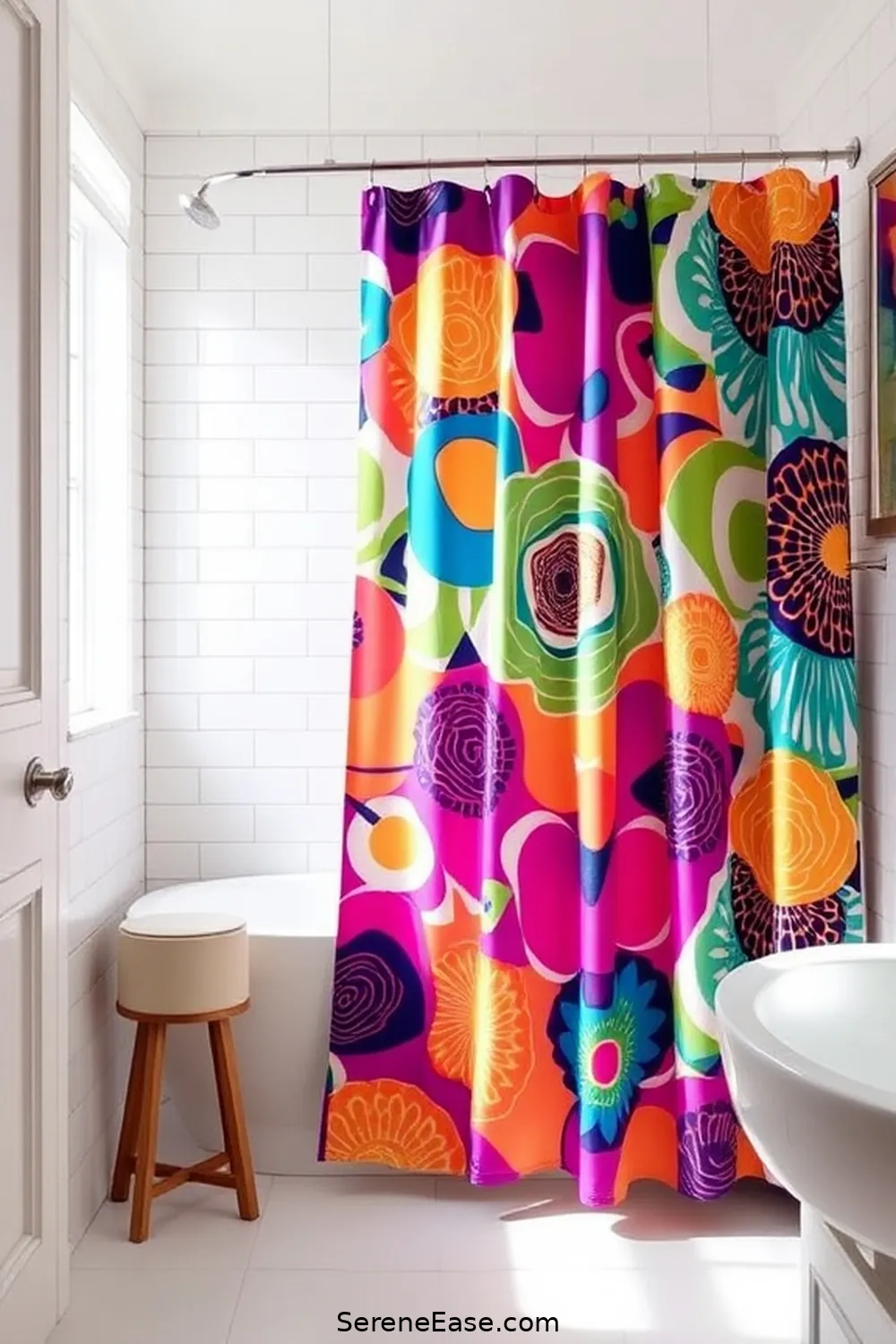17 Ways to Incorporate Bold Colors in Bright Minimalist Bathroom Style 8 Select Unique Shower Curtains for 17 Ways to Incorporate Bold Colors in Bright Minimalist Bathroom Style