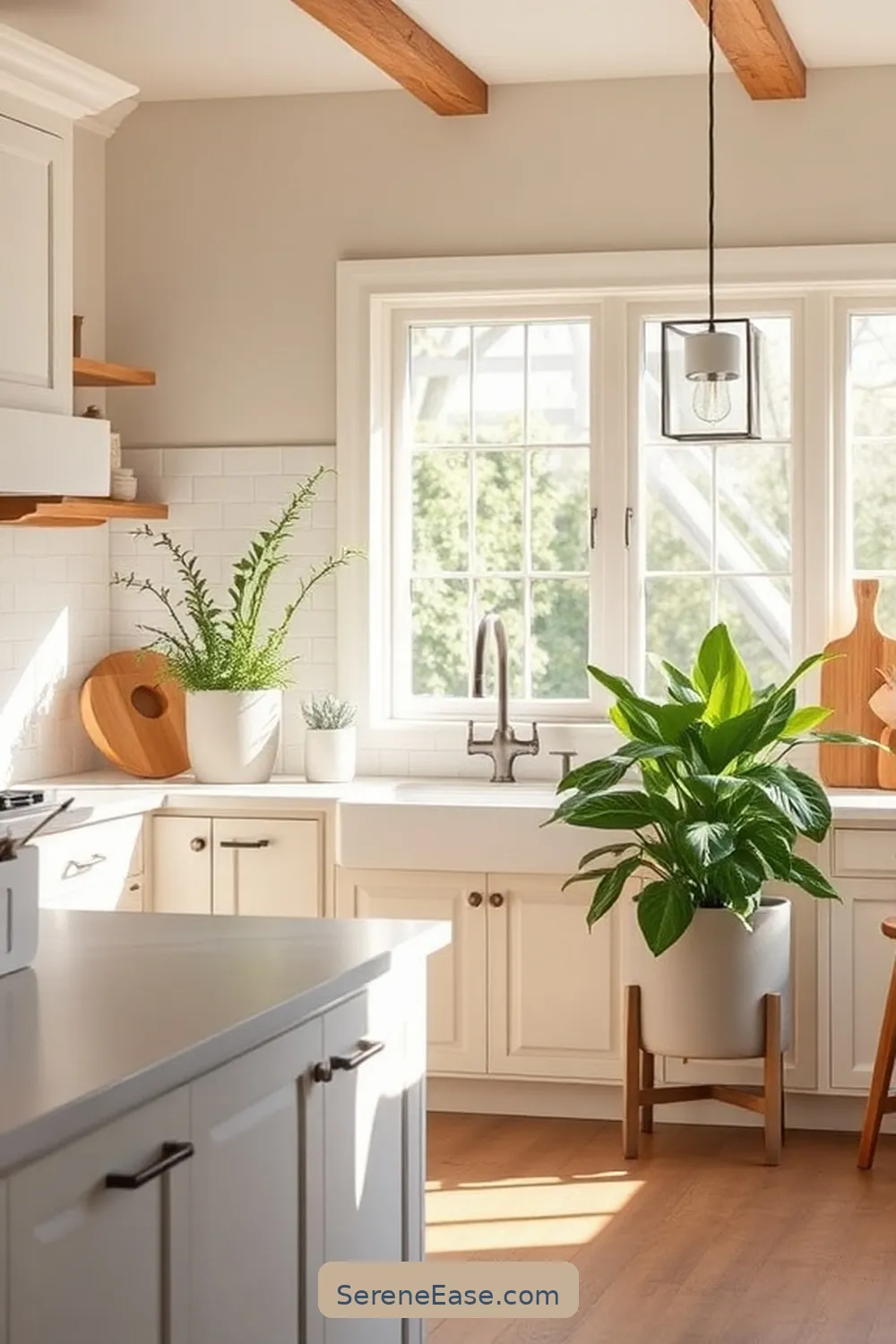 17 Ways to Incorporate Neutral Tones in a Modern Farmhouse Kitchen Style 16 Add Greenery With Neutral Planters for 17 Ways to Incorporate Neutral Tones in a Modern Farmhouse Kitchen Style