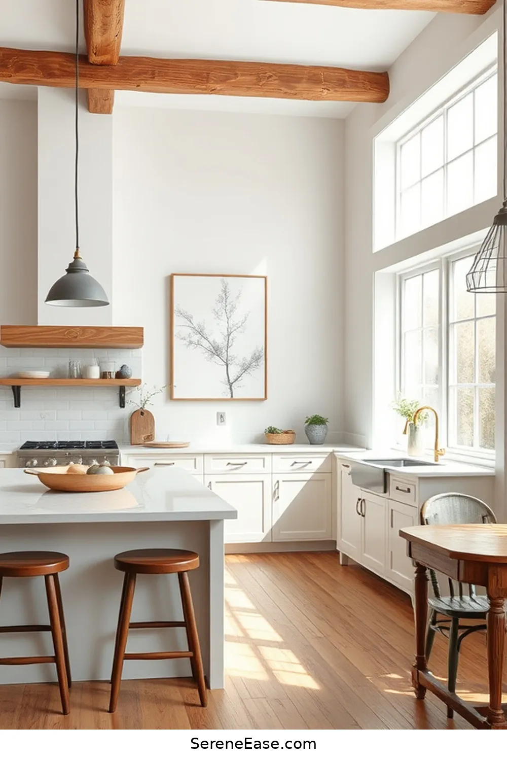 17 Ways to Incorporate Neutral Tones in a Modern Farmhouse Kitchen Style 14 Use Simple, Neutral Artwork for 17 Ways to Incorporate Neutral Tones in a Modern Farmhouse Kitchen Style