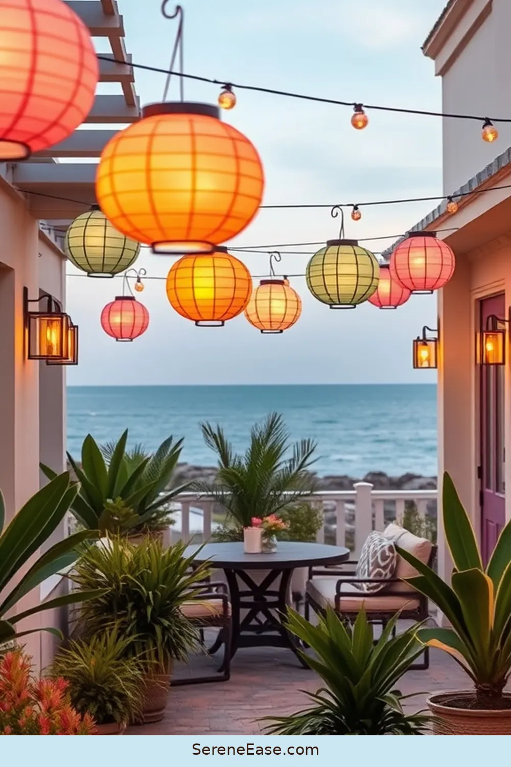 17 Ways to Incorporate Pastels Into Your Coastal Outdoor Patio Style 13 Hang Pastel Lanterns for 17 Ways to Incorporate Pastels Into Your Coastal Outdoor Patio Style