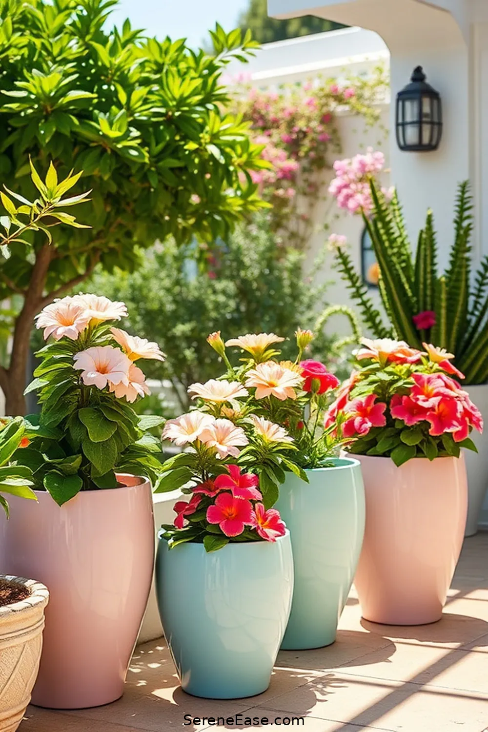 17 Ways to Incorporate Pastels Into Your Coastal Outdoor Patio Style 4 Incorporate Pastel Planters for 17 Ways to Incorporate Pastels Into Your Coastal Outdoor Patio Style