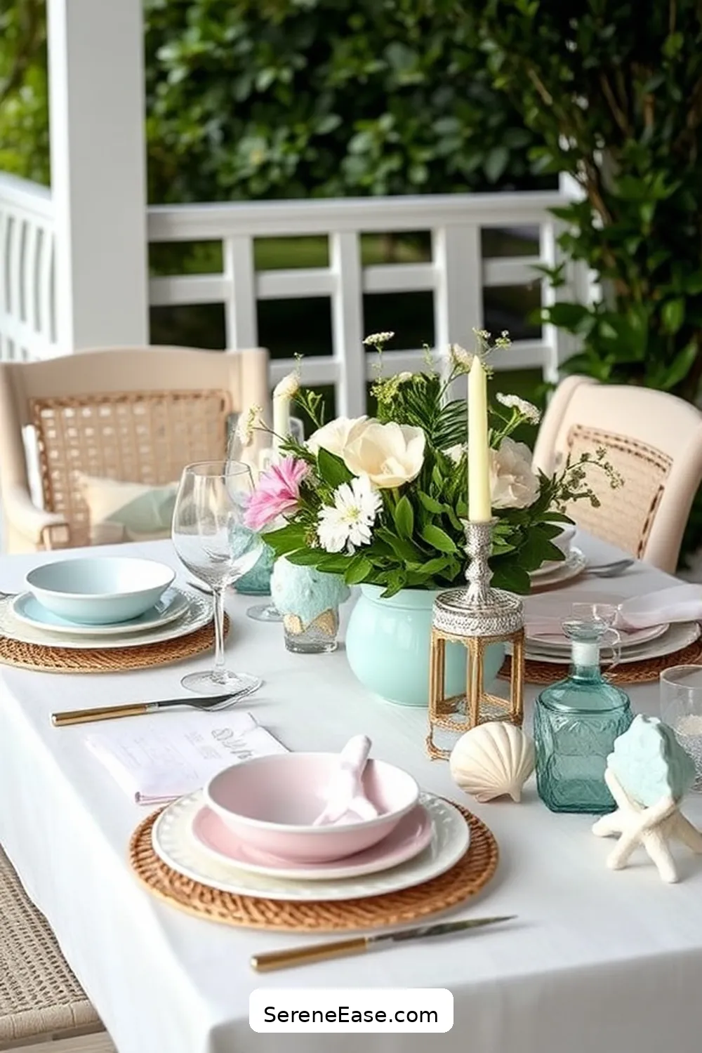 17 Ways to Incorporate Pastels Into Your Coastal Outdoor Patio Style 10 Incorporate Pastel Tableware for 17 Ways to Incorporate Pastels Into Your Coastal Outdoor Patio Style
