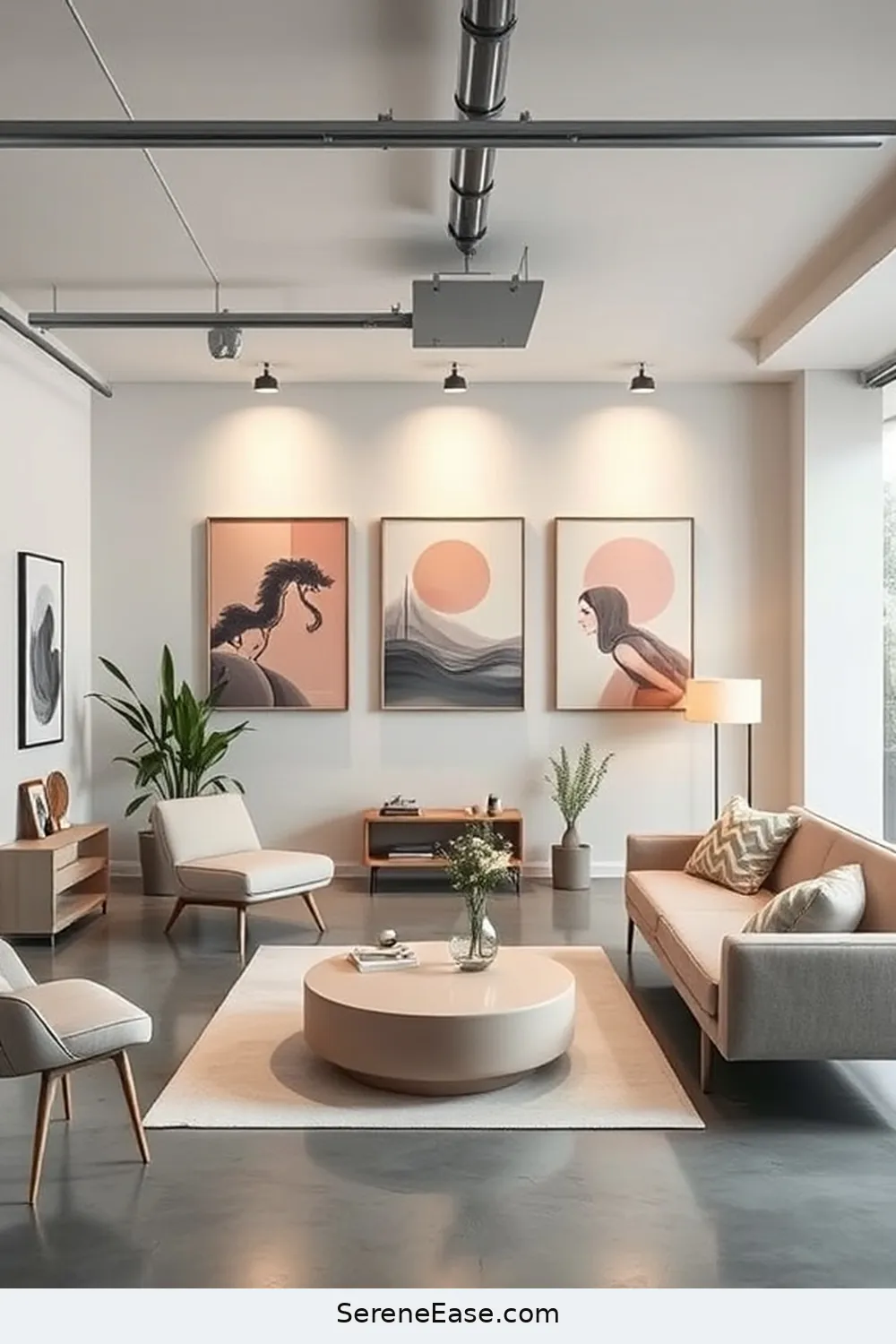17 Ways to Incorporate Pastels in a Mid-Century Modern Garage Style 18 Incorporate Pastel Artwork Displays for 17 Ways to Incorporate Pastels in a Mid-Century Modern Garage Style