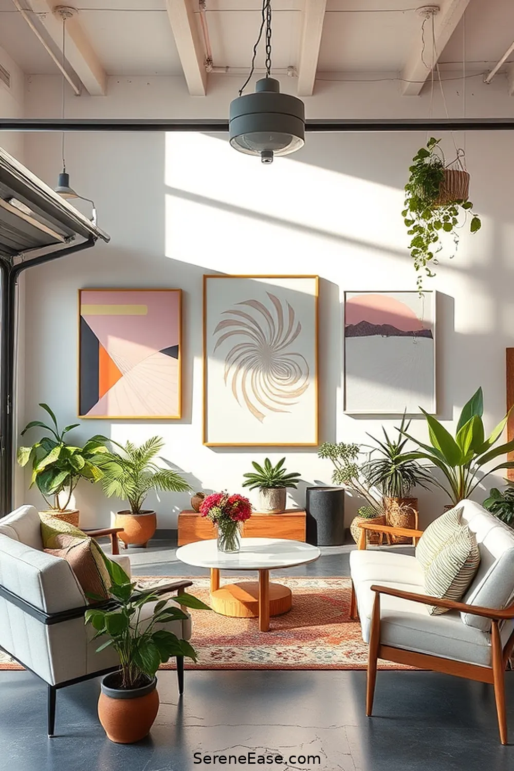 17 Ways to Incorporate Pastels in a Mid-Century Modern Garage Style 4 Incorporate Pastel Wall Art for 17 Ways to Incorporate Pastels in a Mid-Century Modern Garage Style
