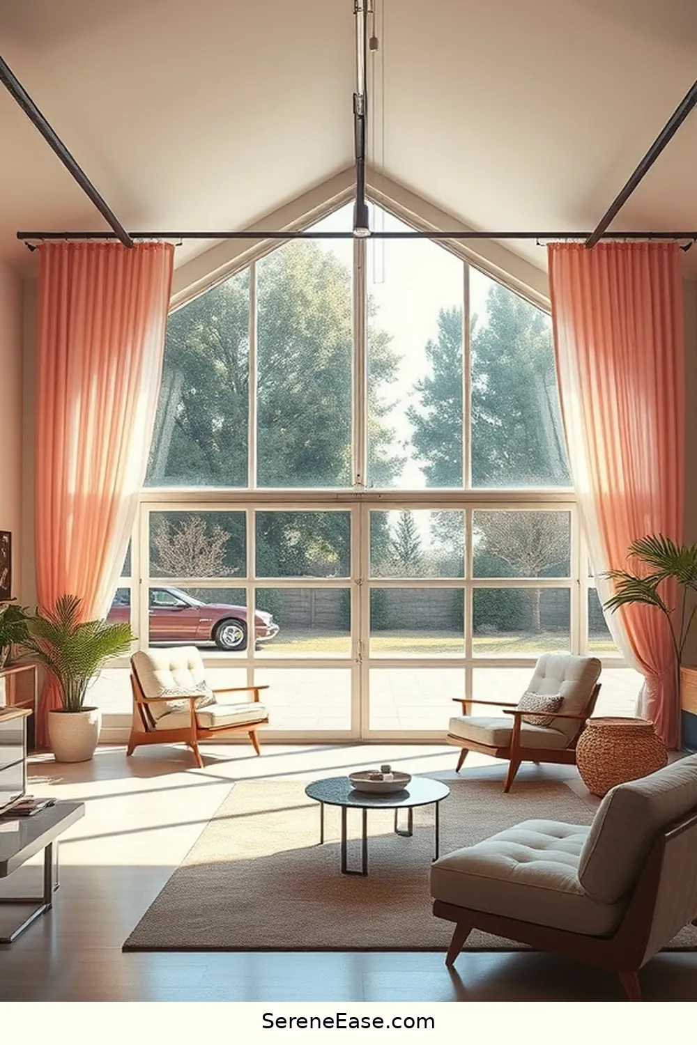 17 Ways to Incorporate Pastels in a Mid-Century Modern Garage Style 14 Integrate Pastel Window Treatments for 17 Ways to Incorporate Pastels in a Mid-Century Modern Garage Style