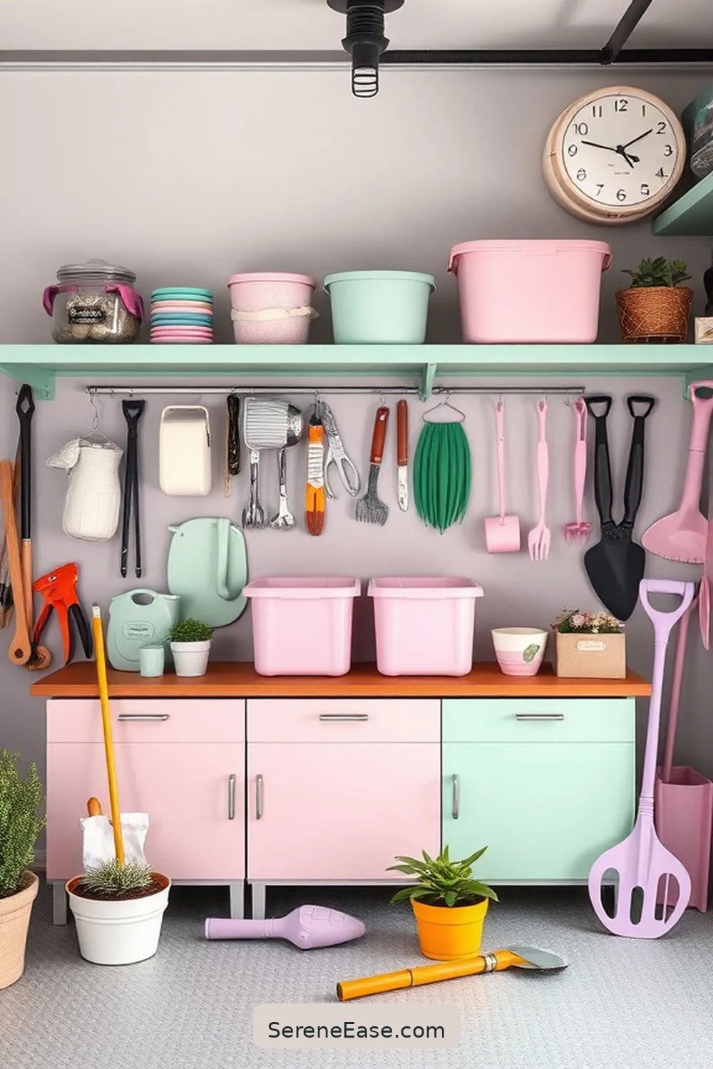 17 Ways to Incorporate Pastels in a Mid-Century Modern Garage Style 9 Use Pastel Accessories and Tools for 17 Ways to Incorporate Pastels in a Mid-Century Modern Garage Style