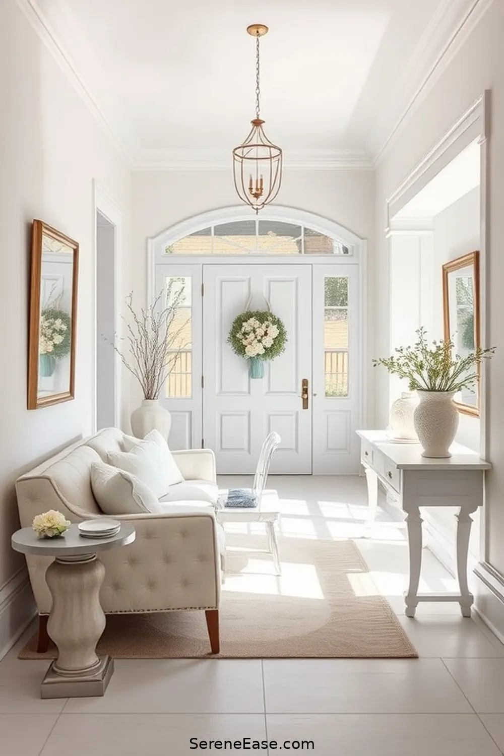 18 Monochromatic Entryway Ideas in Coastal Style 2 Soft White Serenity for 18 Monochromatic Entryway Ideas in Coastal Style
