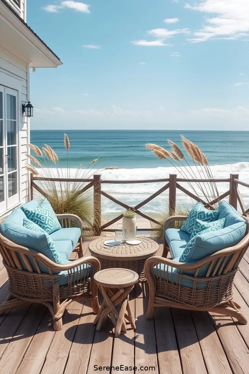 18 Monochromatic Outdoor Patio Ideas in Coastal Style 6 Driftwood Accents for 18 Monochromatic Outdoor Patio Ideas in Coastal Style