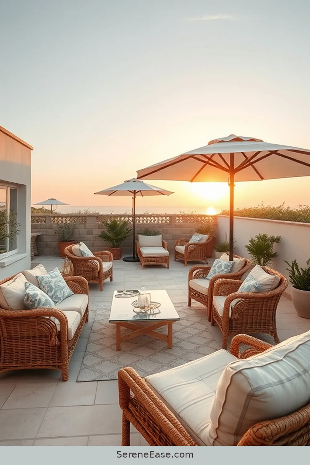 18 Monochromatic Outdoor Patio Ideas in Coastal Style 2 Embrace Soft Sandy Neutrals for 18 Monochromatic Outdoor Patio Ideas in Coastal Style