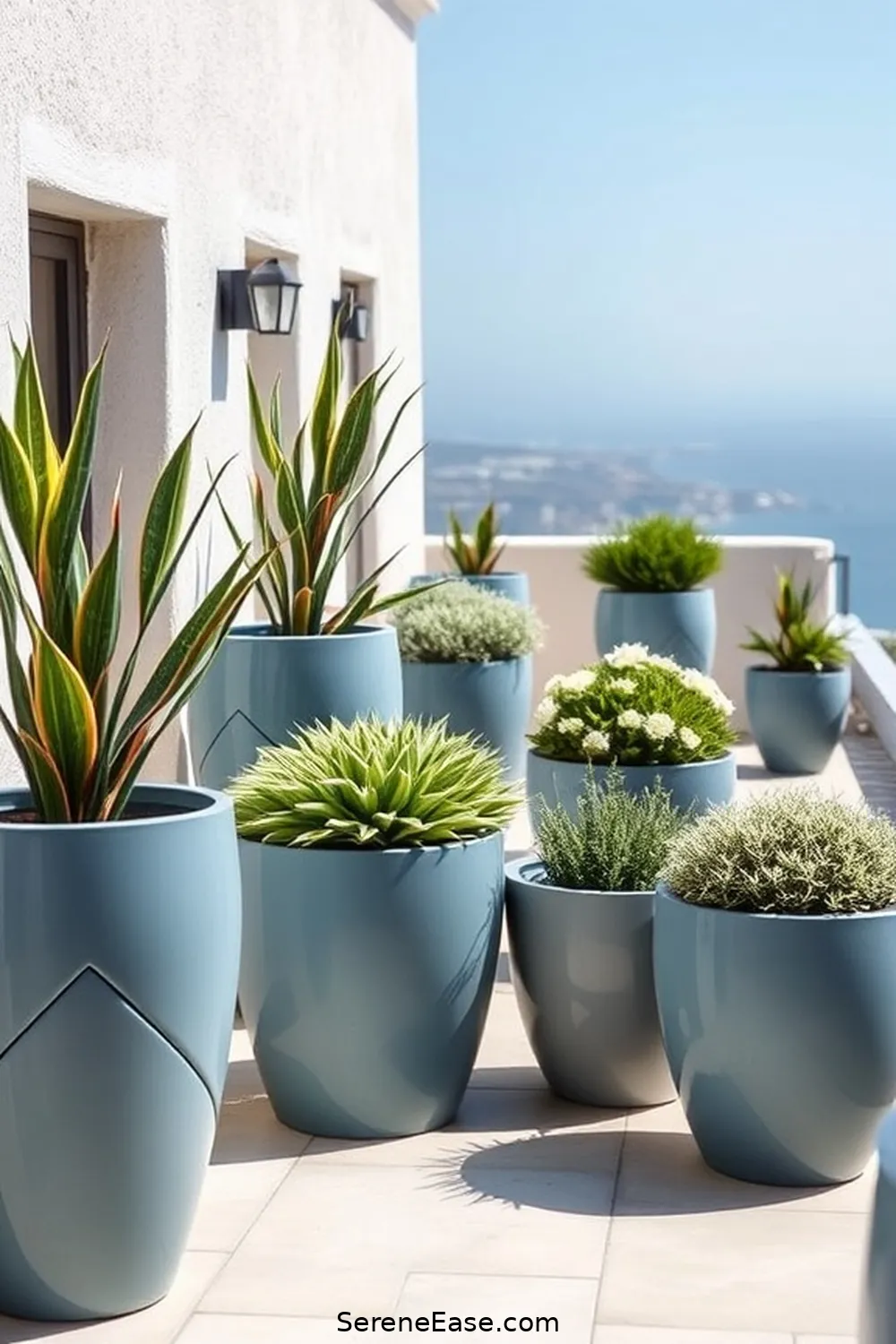 18 Monochromatic Outdoor Patio Ideas in Coastal Style 10 Minimalist Patio Planters for 18 Monochromatic Outdoor Patio Ideas in Coastal Style