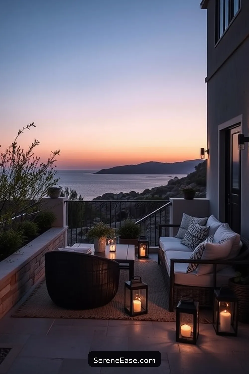18 Monochromatic Outdoor Patio Ideas in Coastal Style 8 Monochrome Lantern Lighting for 18 Monochromatic Outdoor Patio Ideas in Coastal Style