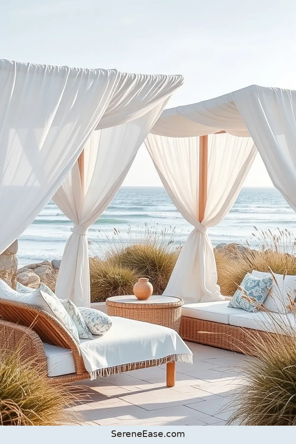 18 Monochromatic Outdoor Patio Ideas in Coastal Style 16 Textured White Fabrics for 18 Monochromatic Outdoor Patio Ideas in Coastal Style