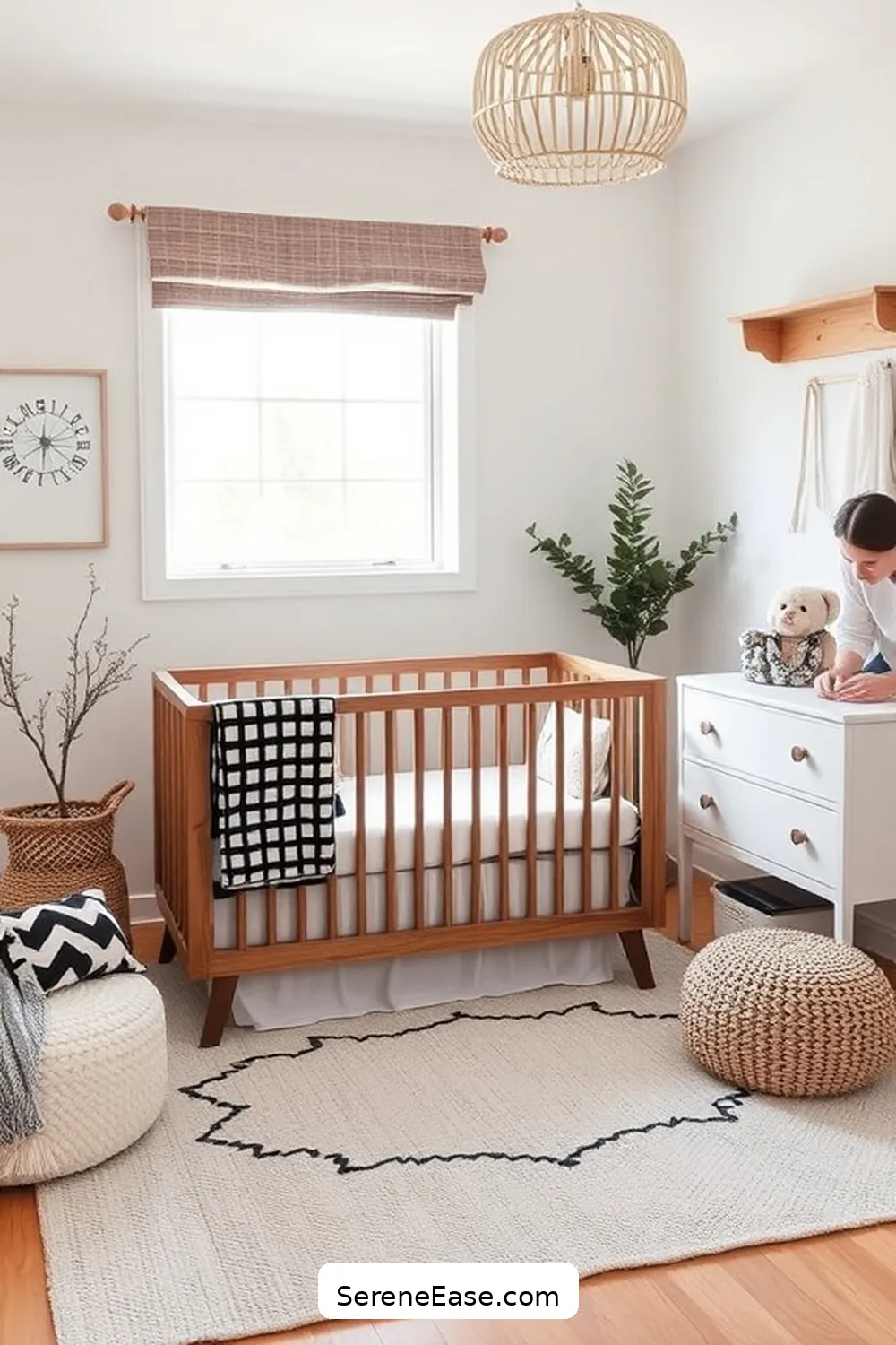 18 Tips for Designing a Black and White Rustic Nursery Style 3 Incorporate Natural Wood Elements for 18 Tips for Designing a Black and White Rustic Nursery Style