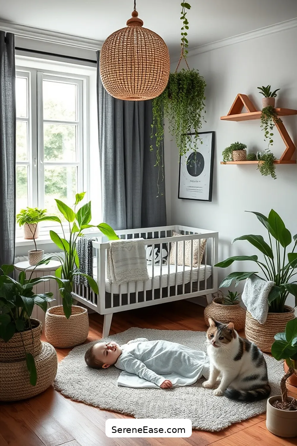 18 Tips for Designing a Black and White Rustic Nursery Style 11 Incorporate Plants and Greenery for 18 Tips for Designing a Black and White Rustic Nursery Style