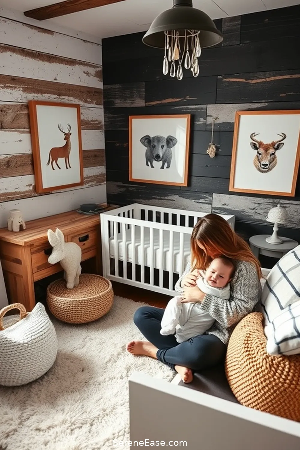 18 Tips for Designing a Black and White Rustic Nursery Style 12 Personalize With Artwork for 18 Tips for Designing a Black and White Rustic Nursery Style