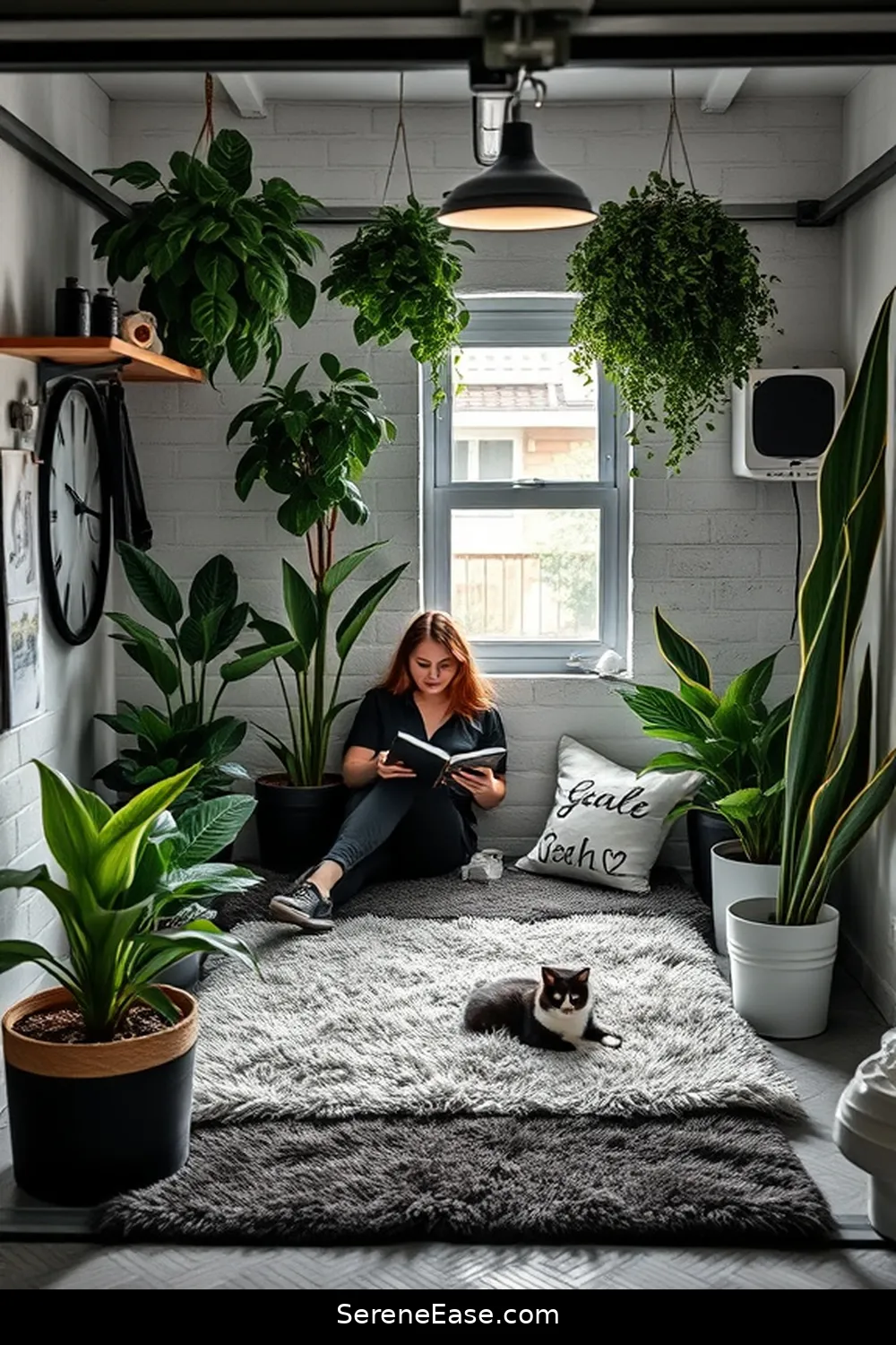 18 Ways to Achieve Black and White Bohemian Style in Your Garage 7 Create a Cozy Reading Nook for 18 Ways to Achieve Black and White Bohemian Style in Your Garage