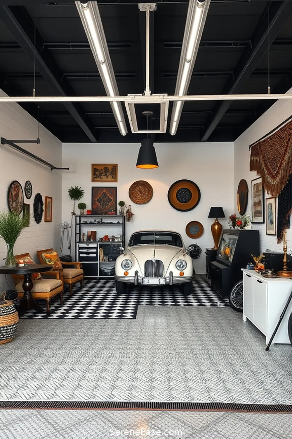 18 Ways to Achieve Black and White Bohemian Style in Your Garage 18 Introduce a Black and White Color Scheme for 18 Ways to Achieve Black and White Bohemian Style in Your Garage