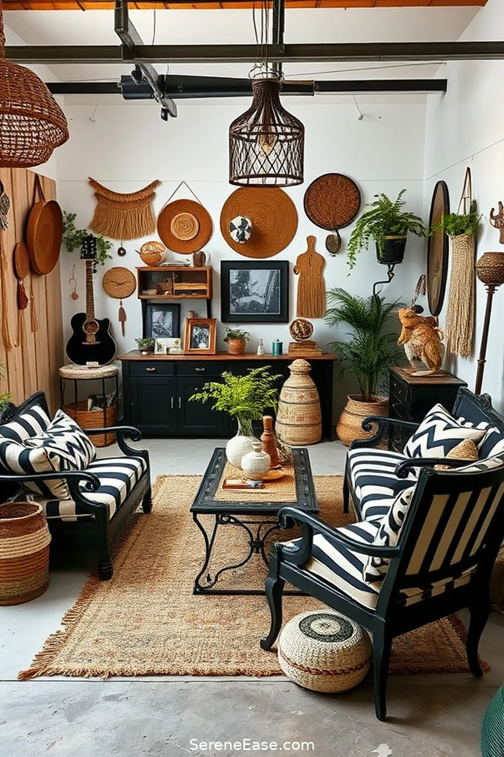 18 Ways to Achieve Black and White Bohemian Style in Your Garage 6 Opt for Vintage Furniture for 18 Ways to Achieve Black and White Bohemian Style in Your Garage