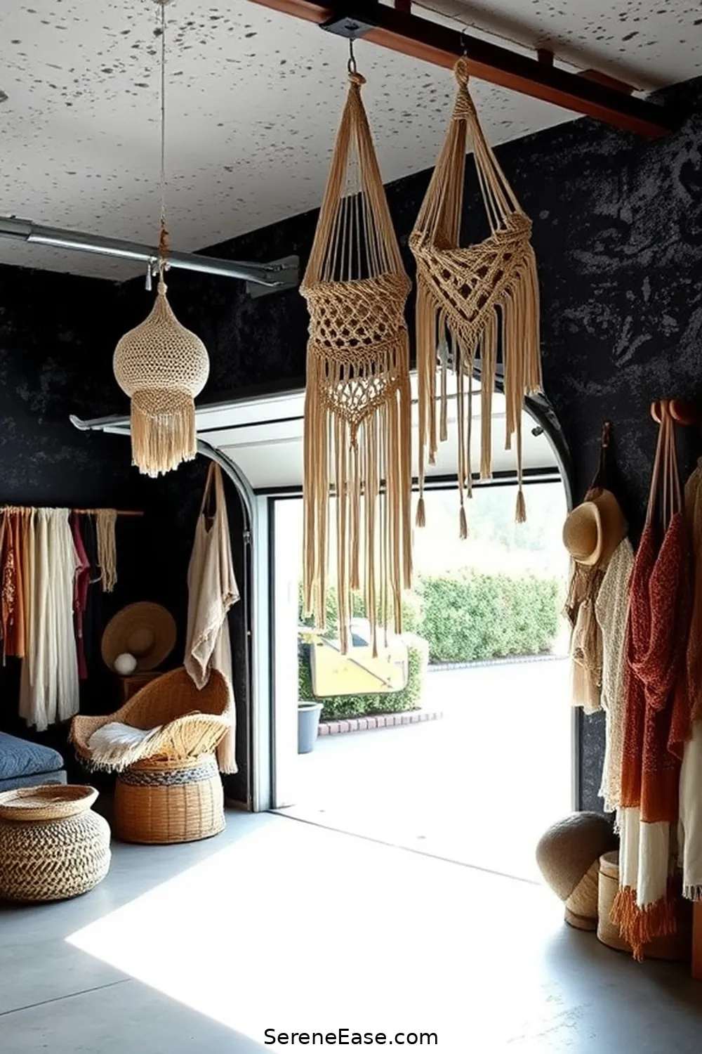 18 Ways to Achieve Black and White Bohemian Style in Your Garage 10 Utilize Textured Wall Treatments for 18 Ways to Achieve Black and White Bohemian Style in Your Garage