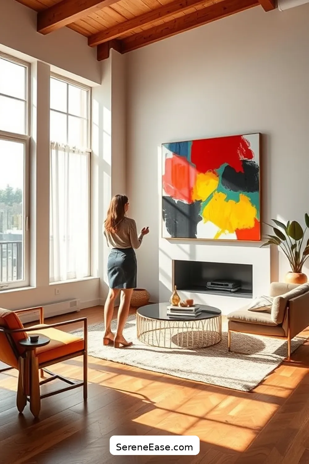 18 Ways to Achieve Bold and Bright Minimalist Living Room Style 6 Opt for Minimalist Artwork for 18 Ways to Achieve Bold and Bright Minimalist Living Room Style