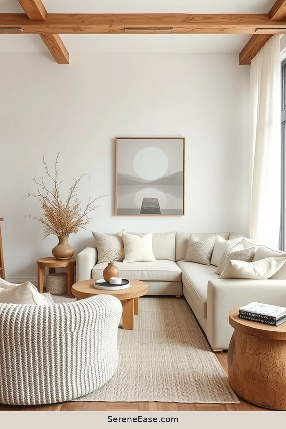 Mix Fabrics Thoughtfully for 18 Ways to Achieve Monochromatic Living Room Style in Modern Farmhouse