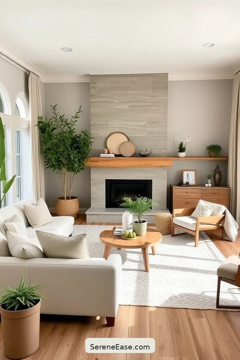 Play With Shades and Tones for 18 Ways to Achieve Monochromatic Living Room Style in Modern Farmhouse