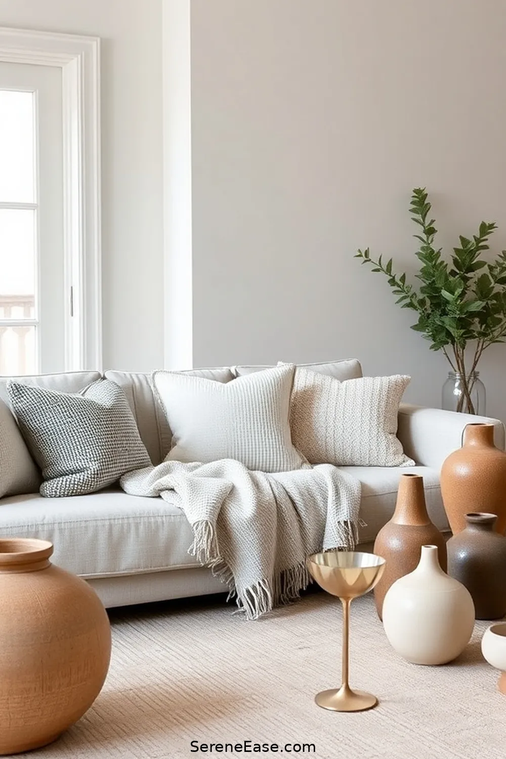 Select Complementary Accessories for 18 Ways to Achieve Monochromatic Living Room Style in Modern Farmhouse