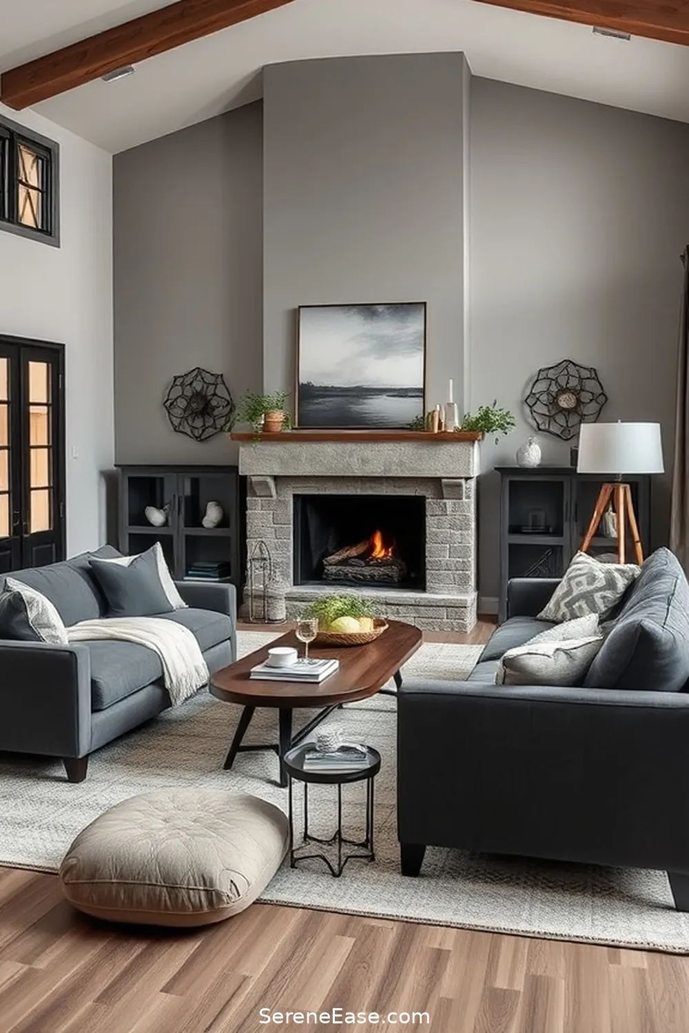 Use Statement Furniture Pieces for 18 Ways to Achieve Monochromatic Living Room Style in Modern Farmhouse