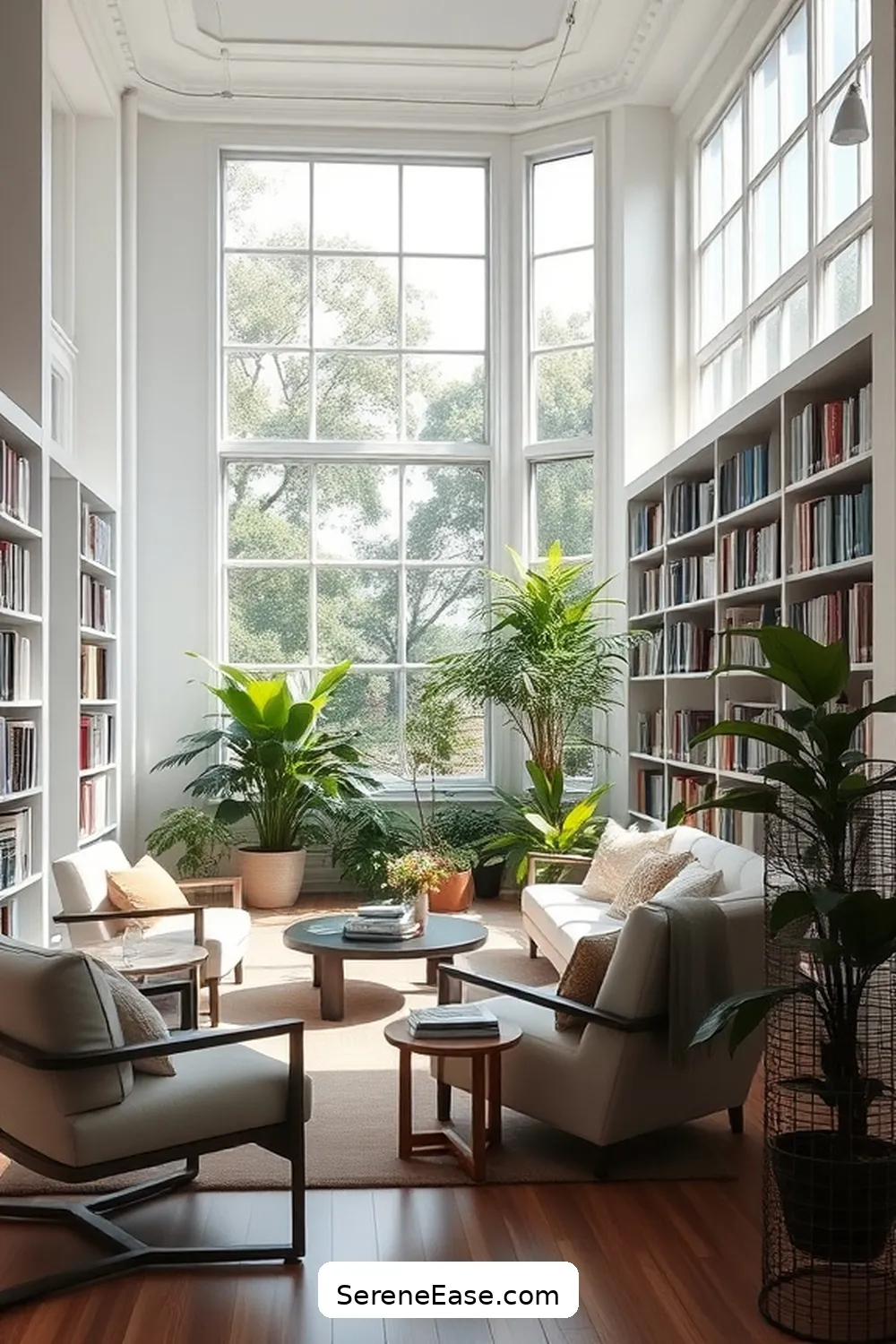 18 Ways to Achieve Monochromatic Scandinavian Style in a Library 7 Embrace Natural Light for 18 Ways to Achieve Monochromatic Scandinavian Style in a Library